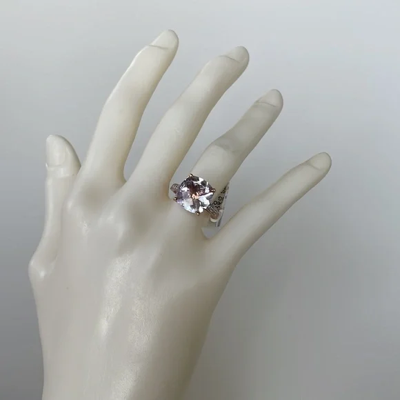 NWT Pink Amethyst/Diamond Rose Gold Ring Size 7 - Picture 8 of 16